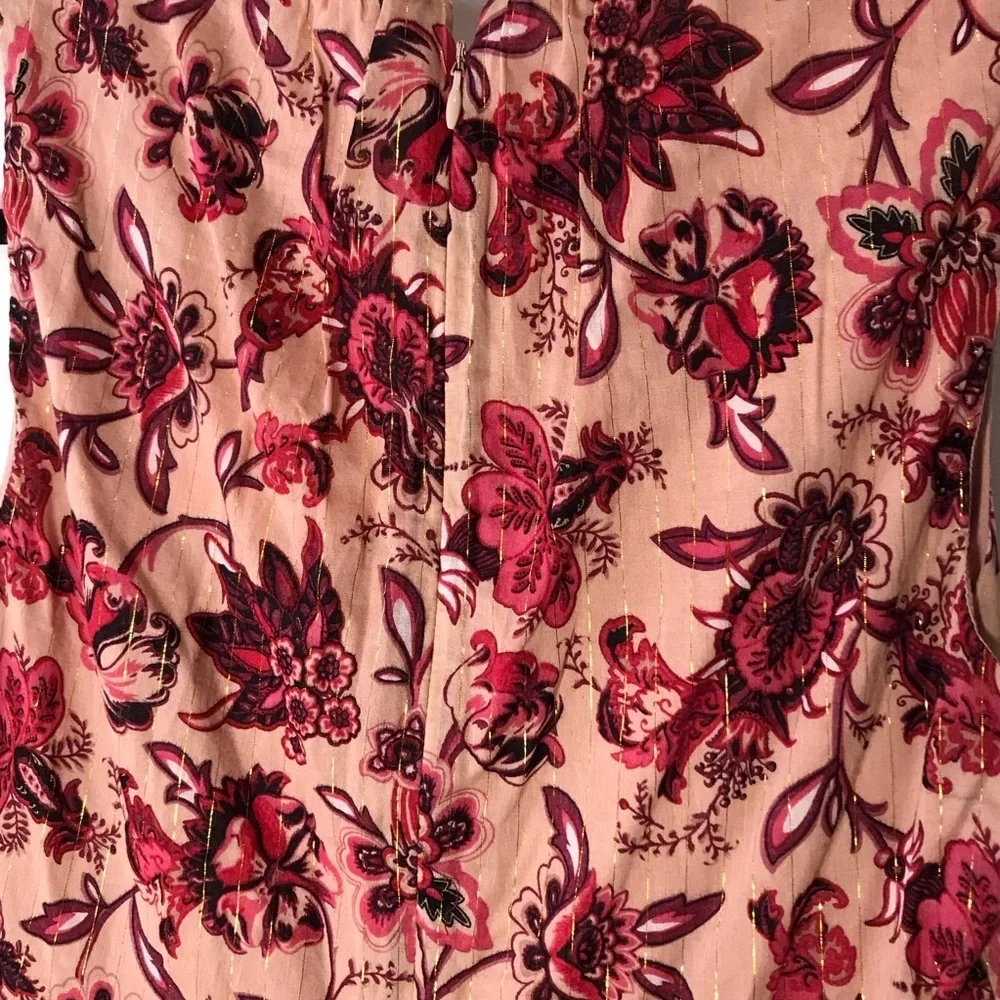 Kate Spade New York Sleeveless Paisley Blossom Dress Conch Shell Womens Sz 6